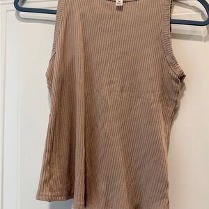 Zenana Outfitters Ribbed Beige Tank Top